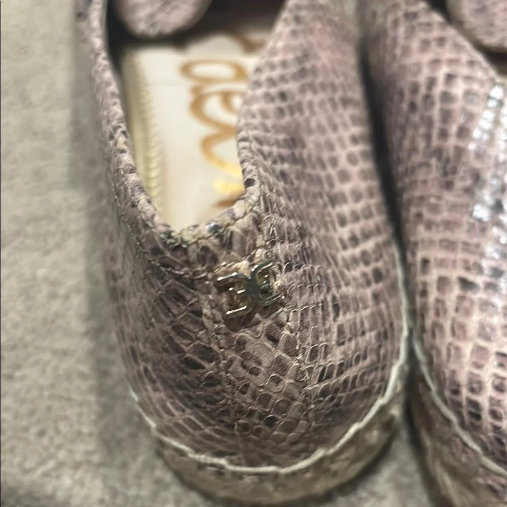 Sam Edelman Gray and pink hued kesia Espadrille Slip-Ons with Snakeskin Pattern